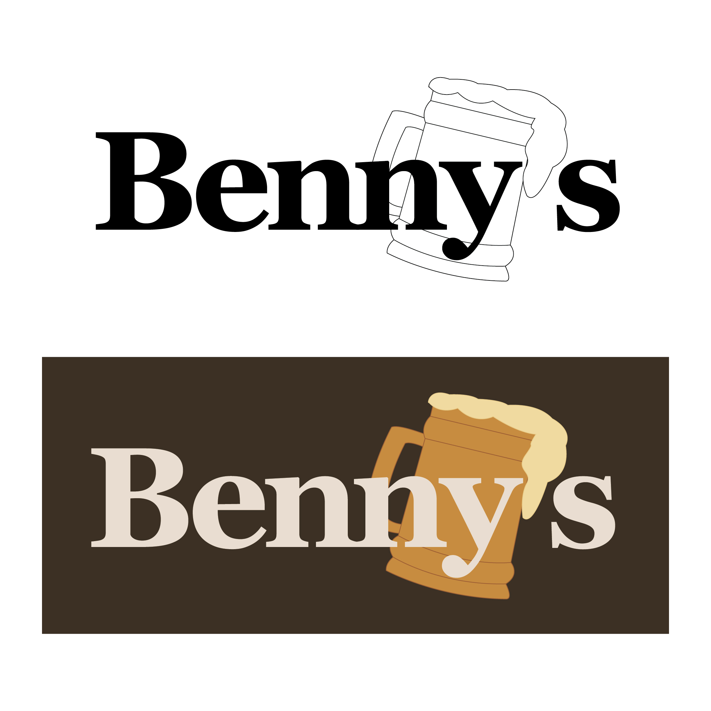 two logos for Benny's, a midwestern eatery