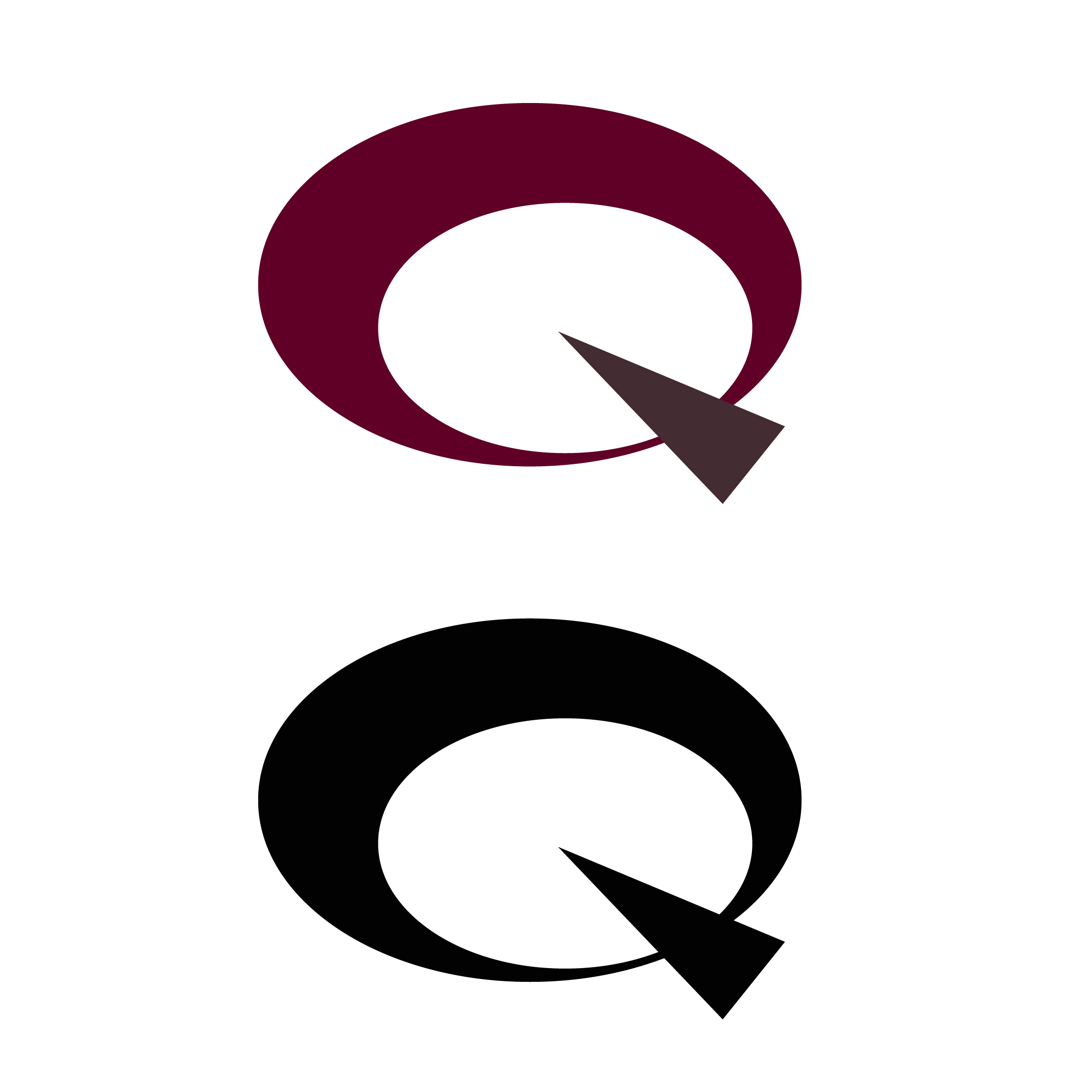two logos for Quester, the book publishing company